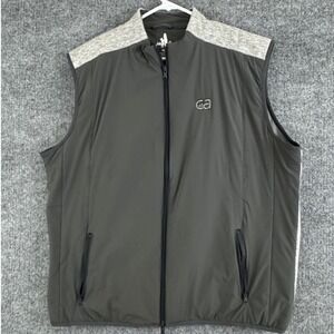 Johnnie-O Mens Swayne Charcoal Full Zip Vest Size XL